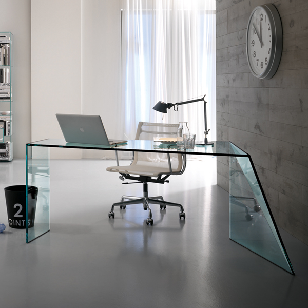 Tonelli Penrose Glass Office Desk Glass Office Furniture